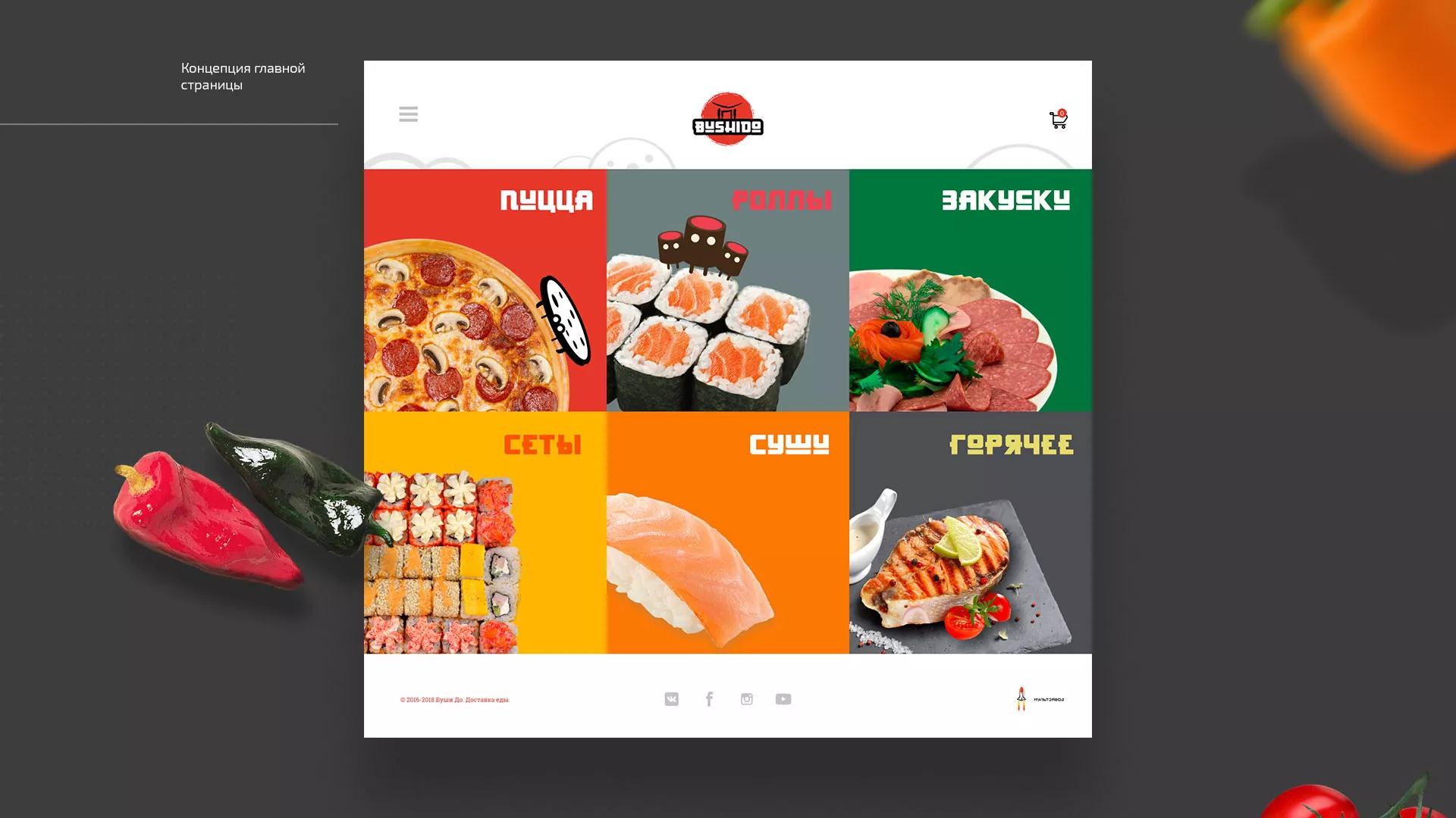 Разработка сайта для пиццерии «BUSHIDO» в Свободном